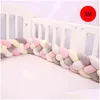 Sängskenor 12 cm höjd baby stötfångare knut kudde för pojkar flickor fyra flätor barnsäng crib protector cuna para bebe rum dekor aa220326 drop de otq6s