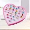 Kinderen Kinderen Baby Speelgoed Diamant Aankleden Fantasiespel Ringen met Love Box mix Kleur