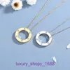 Car tires's Pendant Necklac Best sell Birthday Christmas Gift Light luxury six diamond round cake titanium steel necklace for womens With Original Box