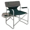 Camp Furniture Outpost Portable Folding Adult Deck Chair With Side Table Green Stable Super Durable