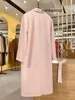 Luxury Coat Maxmaras 101801 Pure Wool Coat Winter Classic Cherry Blossom Pink Double Breasted Cashmere Coat för män och kvinnors avancerade långa outwear1a88