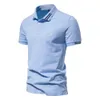 AIOPEON marque 100% coton hommes polos décontracté couleur unie à manches courtes polos pour hommes été Desinger vêtements hommes 240109