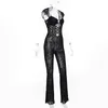 2024 Designer Sexig ihålig jumpsuits Women Bodycon Lace Rompers Bandage Deep V Neck Sheer See Through Leggings Night Club Wear Wholesale Clothes 10509