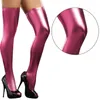 Women Thigh High Stocking Shimmering Over The Knee Socks Leather Stocking Tights 240109