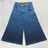 Мужские джинсы Новые джинсы JNCO Y2K Мужские хип-хоп с графикой Ретро синие мешковатые джинсы с большими карманами Джинсовые брюки Новые готические широкие брюки StreetwearL240109