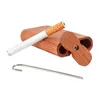 Solid Wood Case Smoking Set with Ceramic Pipe Cleaning Hook Dugout 46mm - 104mm Lvuds