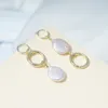 Dangle Earrings ESSFF Gold Color Asymmetric Simulation Pearl Drop For Women Girls Prevent Allergies Earring Fashion Lady Jewelry