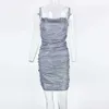 Y2K New Suspender Dress Tie-dye Printed Mesh Pleated Fabric Sequined Hot Girl Style For Women's Party Clubwear HKD240109