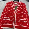 Pulls pour femmes Cardigan tricoté à col en V avec le style socialite rouge et amincissant du Nouvel An festif, l'occidentalisation, la mode et le tempérament haut de gamme