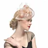 ベレット女性女の子の結婚式の髪の魅力者帽子ティーパーティーヘッドバンドフェザークリップアリスバンド