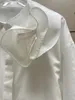 Женские блузки чисто хлопковая белая рубашка с цветочным воротником поплин высокий качествен