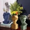 Borstar hemdekoration Vase harts skulpturstaty vardagsrum dekoration blomma potten makeup borsthållare penna hållare kreativa hantverk