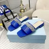 Luxe slides dikke pantoffels platform hoge hakken sandalen beroemde ontwerper Dames plat strand zomer echt leer strass mode feestschoenen muilezels C0109