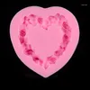 Bakning Mögel Silikon Loving Heart Flower Mold Sugar Craft Fondant Cake Decorating Tools Präglat mögelverktyg D175