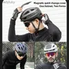 Casques de cyclisme ROCKBROS hommes casque cyclisme vtt avec feu arrière 9 Modes femmes route casque de vélo avec couverture magnétique 19 évents respirant PC + EPSL240109