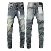 hommes jeans violets jeans de qualité supérieure designer mode élastique lettres broderie trou lavage style rock jeans de rue décontractés grande taille