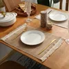 Table Mats Placemat Non-slip Tassel Set Wear Resistant Dinner Mat Insulated Cup Diningware For Home