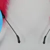 Articoli per feste Fascia per capelli unisex a forma di orecchie da cartone animato con mini cerchio per capelli rosa rossa, trucco per copricapo per trasmissione in diretta