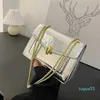 Дизайнерская женская сумка Head Chain Bag, дизайнерская сумка через плечо, Серебряная маленькая квадратная сумка через плечо