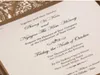 Eleganckie karty zaproszeń ślubnych z pustymi rustykalnymi laserowymi kartami Invatation Card Kwiaty Eleganckie imprezę zapraszamy do dostosowanych princji3820394