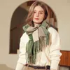 Wehello Bohemian Style Imitation Cashmere Scarf Winter Women's Shawled Whetted Warm Tassel 240108