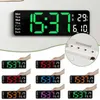 Relógios de parede 12,5 polegadas grandes relógios digitais LED Montou a temperatura da semana de controle da semana para o escritório