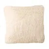 Kudde mjuk päls täckning 43x43 cm mysig plysch dekorativ för vardagsrum soffa dekor kudde vit grå fodral