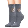 Bas de noël d'hiver pour femmes, chaussettes confortables en coton décontractées, motif imprimé d'animaux mignons, chaussettes de haute qualité pour femmes 240109