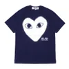 Designer Tee Homens Camisetas CDG Com Des Garcons Camiseta Mens XL Cinza Manga Curta Preto Coração XL Marca Womens Tee