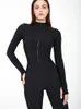 Mozision Autumn Winter Long Sleeve Jumpsuits Women Overall Fashion Zipper O Neck Sporty Rompers Ladies Casual Playsuits 240109