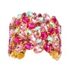 Bangle Stonefans Crystal Överdriven Handvattendroppsdesign för kvinnor Fashion Show Rhinestone Armband Wedding Jewelry
