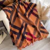 Winter New Checkered Printed Tassel Fashion Cashmere Fashionable Sweet Shawl Medium Length Thick Warm Scarf