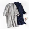 2024 Japoński w stylu Kimono wiosna i lato 100% bawełniana krepowa panie cienkie koszulą nocną szatą szatą domową usługą piżamą 240109