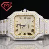 Mens Bustdown Diamond Iced Out Moissanite Hip Hop Watch for Rappers