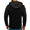 Sudaderas con capucha para hombre Casual con bolsillos con cremallera Sudadera de manga larga completa Chaqueta deportiva con capucha 240109