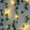 Groene bladslingers, kunstmatige wijnstokverlichting op batterijen kerstslingerlicht voor wieden huisdecoratie 78,74 inch 20 LEDs / 196,85 inch 50 LEDs