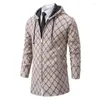 Trenchs pour hommes Manteaux 2024 Pull d'hiver Tricots Casual Couleur Solide Polyvalent Cardigan Manteau Fermeture à glissière à capuche Veste épaissie Coupe-vent