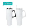 USA Warehouse Gobelet à sublimation de 40 oz Tasse à bière de grande capacité en acier inoxydable Tasse de voyage isolée avec poignée amovible Tasse à café de voyage ZZ