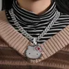 Yüzükler Uwin Sevimli Kit Karakter Kolye Buzlu Kübik Zirkonya Kawaii Cat Charms Kolyeler Moda Takı Hediye