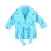 Citgeett 1-6Y Autumn Winter Kids Girls Bathrobe Sleepwear Solid Fur Long Sleeve Turn Down Collar Pocket Robes 3 Colors 240108