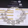 Позолоченное ожерелье из стерлингового серебра 925 пробы с багетом VVS из муассанита и бриллиантами Iced Out, кубинская цепочка с кулоном