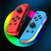 Controlador de gamepad Bluetooth sem fio de alta qualidade para switch console / NS Switch Gamepads controladores Joystick / Nintendo Game Joy-Con com iluminação RGB colorida