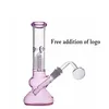 10 pouces rose en verre bang arbre arbre percolateur bongs piles à eau joint éléphant joint 14 mm avec grand bol en verre tuyau de brûleur d'huile dhl