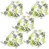 Decorative Flowers 5Pcs Artificial Wisteria Vine Fake Green Leaves Wedding Party Decoration