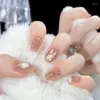 Falsche Nägel Misskitty Handmade Press-on Rococo Blush White Dopamine Short Pure Nail Wear Uv