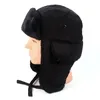 2023 Ushanka Earflap Hats ciepło zimowy czarny kapelusz bombowy mężczyźni faux futra Rosyjski styl Gorros de Aviador 240108