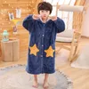 Barn Hooded Bath Robes Kids Coral Fleece Sleepwear Baby Winter Nightgowns For Boys Girls 240108