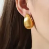 2024 Designer Xitai Queenjewellery Personality Is Simple Versatile. Geometric Hollowed Out Water Droplets and Frosted Texture Titanium Steel Gold-plated Earrings