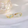 Bagues de cluster Vente chaude bijoux de mode bague pour femme mignon lapin animaux anneaux ouverture réglable brillant zirconl anneau 2022 nouveau bijoux cadeau YQ240109