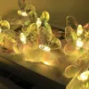 1pc borboleta galvanizada luzes da corda do diodo emissor de luz, decoração exterior do pátio do festival, luz colorida pequena da corda 59.06 polegadas 10 luzes